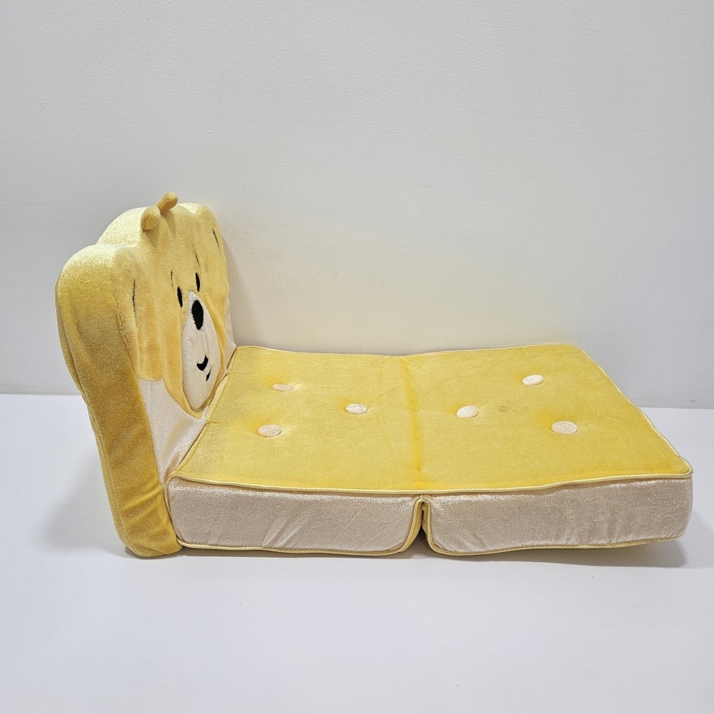 Yellow Build A Bear Bed Chair Futon Folds Out Plush - Picture 5 of 16
